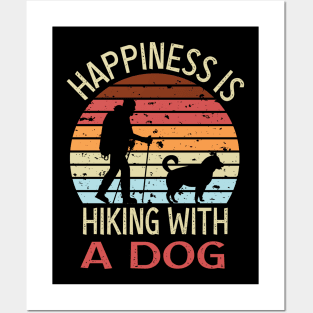 Mountain Dog Dad, Camping Adventure Souvenir, Outdoors Hiking Gifts, Happiness is Hiking With a Dog , Dog Lover Father's Day Gift Posters and Art